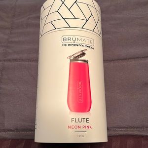 Brumate 12 ounce neon pink flute brand new never used.